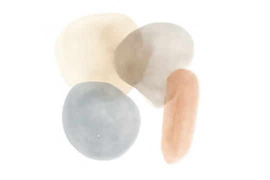 Abstract watercolor blobs art neutral earth tones