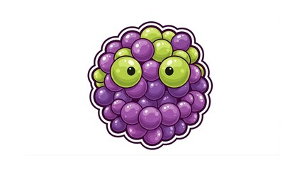 An adorable cartoon pumpkin character with a cheerful smiling face and lovely heart-shaped leaves, isolated on a white background for fall season design