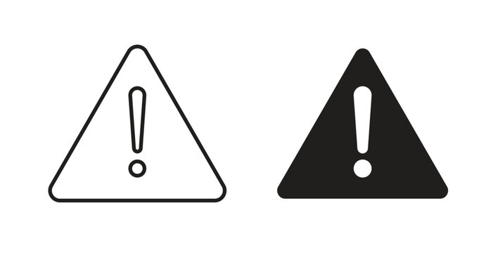attention sign icon simple vectors in black, suitable for projects