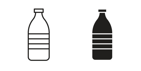 Bottle icon simple vectors in black, suitable for projects