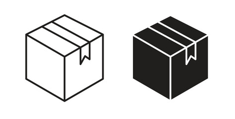 Box icon simple vectors in black, suitable for projects