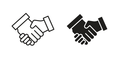 Business deal icon simple vectors in black, suitable for projects