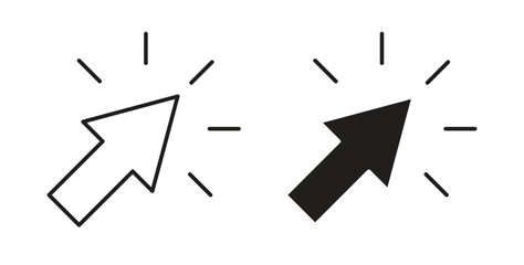 Click icon simple vectors in black, suitable for projects