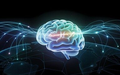 Fototapeta premium Digital Brain Network for Global Connectivity