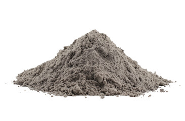 Gray powder pile, isolated on black