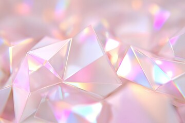 Glittering Gemstone: A captivating close-up of multifaceted gemstone radiates a kaleidoscope of soft pink hues, a celebration of elegance and luxury. 