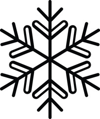 Stylized snowflake icon vector illustration for winter and cold weather concepts.
