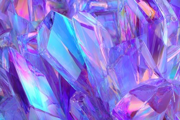 Shining Crystal Cluster: A mesmerizing cluster of shimmering crystals captivates with its ethereal beauty. The vibrant colors dance across the facets. This image showcases the natural formations.