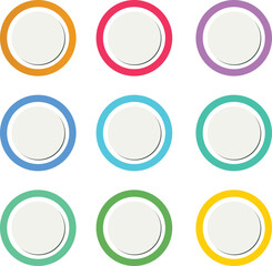 set of 3d simple sleek circle buttons for modern ui design app interface and web dashboard elements