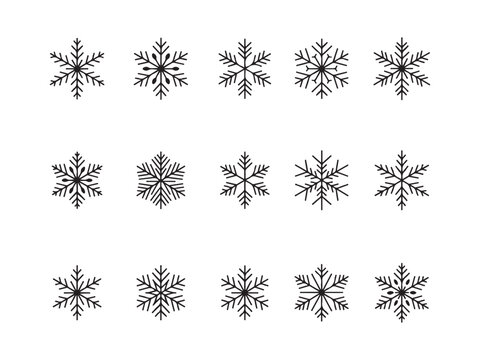 Snowflakes Array: An array of intricate snowflake designs, each a unique testament to the winter's beauty and nature's artistry. These delicate symbols evoke feelings of coolness and winter magic.