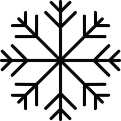 Stylized snowflake vector illustration, minimalist design for winter and cold weather themes