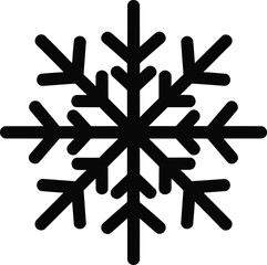 Simple black snowflake icon graphic design vector illustration for winter season theme