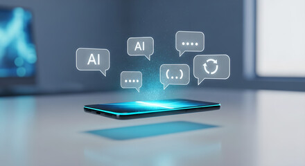 AI Chatbot Smartphone Communication Digital Technology Copy Space