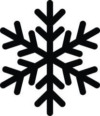Simple snowflake icon for winter and cold weather graphics, vector art illustration