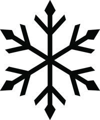 Stylized snowflake graphic symbol for winter and cold weather vector icon