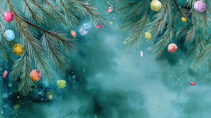 Festive celebration winter wonderland digital artwork holiday spirit aerial perspective colorful ornaments