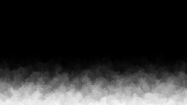 Fire elements loopable creates a dark black background with white smoke near the bottom perfect for looping. Ideal for atmospheric video projects or motion graphics designs.