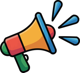 Vibrant Communication Icon  Colorful Megaphone and Sound Waves