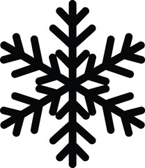 Geometric black snowflake illustration vector graphic design element winter