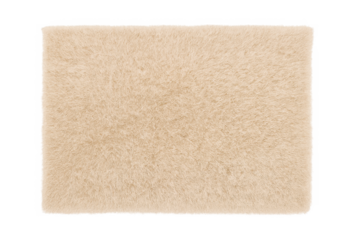 Beige shag area rug with transparent background
