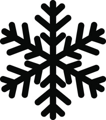 Simple black snowflake icon vector graphic design winter frost cold weather element symbol