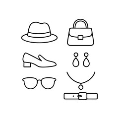 Fashion accessories icons collection for women