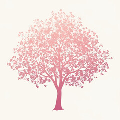 Obraz premium Delicate pink tree silhouette with a soft, organic texture, evoking a sense of nature and tranquility