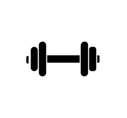Dumbbell vector on white background. Dumbbell silhouette vector flat illustration design.