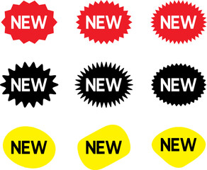 Black friday shopping labels collection. Sale or discount new sticker. Starburst red sticker set. Special offer price tag. Supermarket promotional badge. Promo stickers with star edges. Vector.