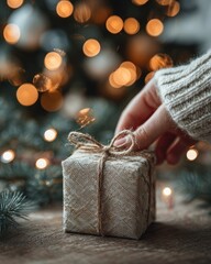 Gift unwrapping festive holiday celebration