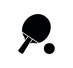 Ping pong table tennis silhouette icon vector flat illustration on white background.