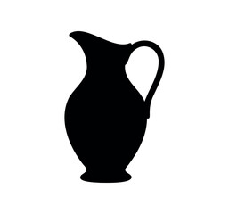 Vector vase on white background. Vase silhouette vector flat illustration design.