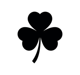 clover silhouette on white background. clover icon flat vector illustration design.  clover flat icon for apps and websites.