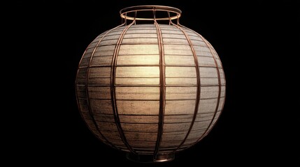 round paper lantern with metal wire