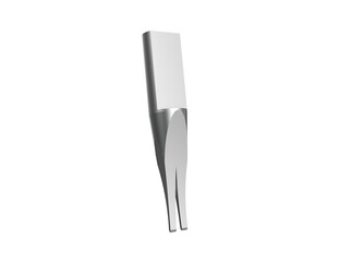 Precision Engineered Dental Implant Abutment Post: High-Resolution 3D Render of a Polished Silver Component for Restorative Dentistry Graphics, Isolated on a PNG Transparent HD Background.