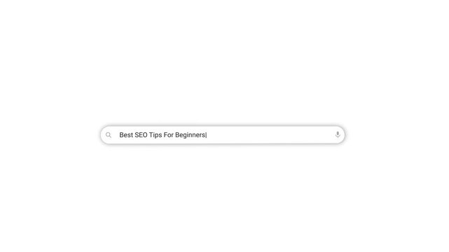 Typing Search Bar Animation Best SEO Tips For Beginners &mdash; Search Engine Optimization, Digital Marketing, and Website Ranking Motion Graphic