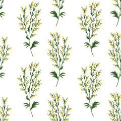 Sagebrush seamless pattern. Sage sprig pattern. Botanical Background for wallpapers, wedding, wrapping paper, textile