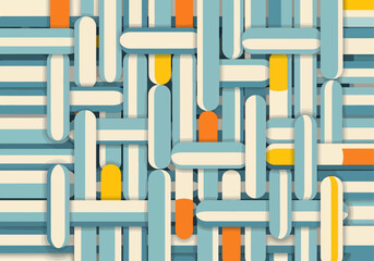 Abstract Woven Pattern Pastel Stripes Intertwined for Modern Design