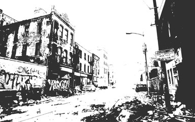 Obraz premium grunge old city street