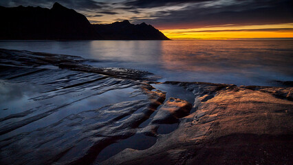 Autumn sunset, Senja Island, Tungeneset, Norge