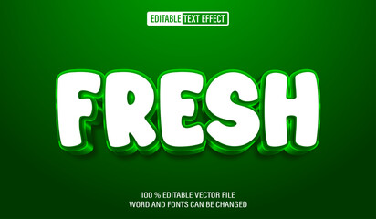 Editable 3d text style effect - Green Fresh text effect Template