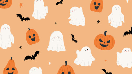 Naklejka premium halloween seamless background