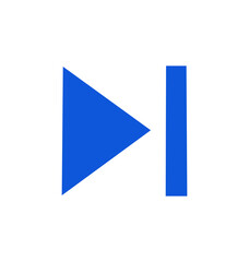 Blue line and blue rectangular on white background