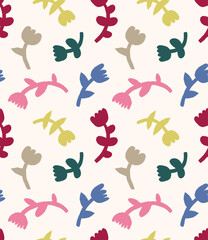 Colorful abstract floral pattern seamless retro flower design for t-shirt print