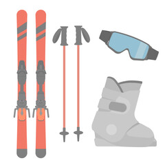 スキー用具のイラスト