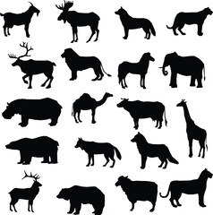 set of animals silhouettes