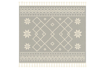 Obraz premium Gray scandinavian style rug ethnic pattern transparent background