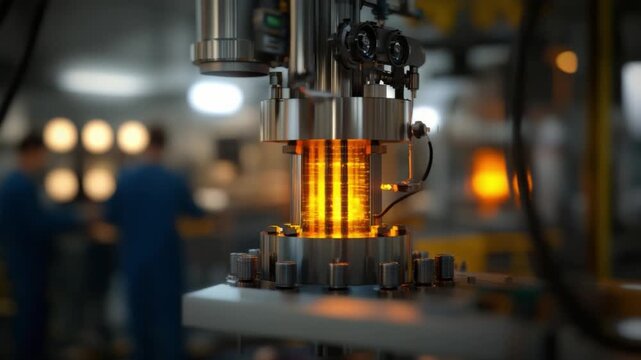 Precision Engineering: The image showcases a focused view of industrial machinery, highlighting its intricate mechanisms and technological prowess, a symbol of modern manufacturing