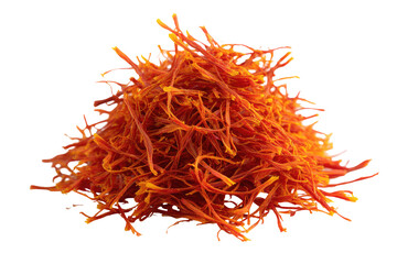 Fototapeta premium Close-up of a pile of vibrant orange-red threads