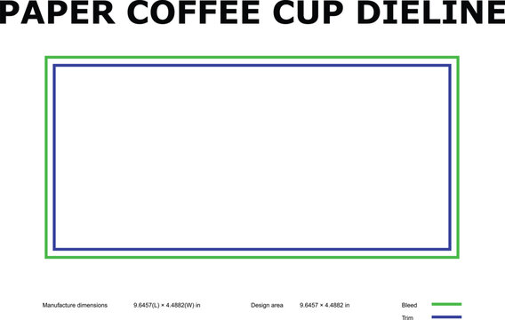 Paper Coffee Cup Dieline &mdash; Printable Packaging Sleeve Template